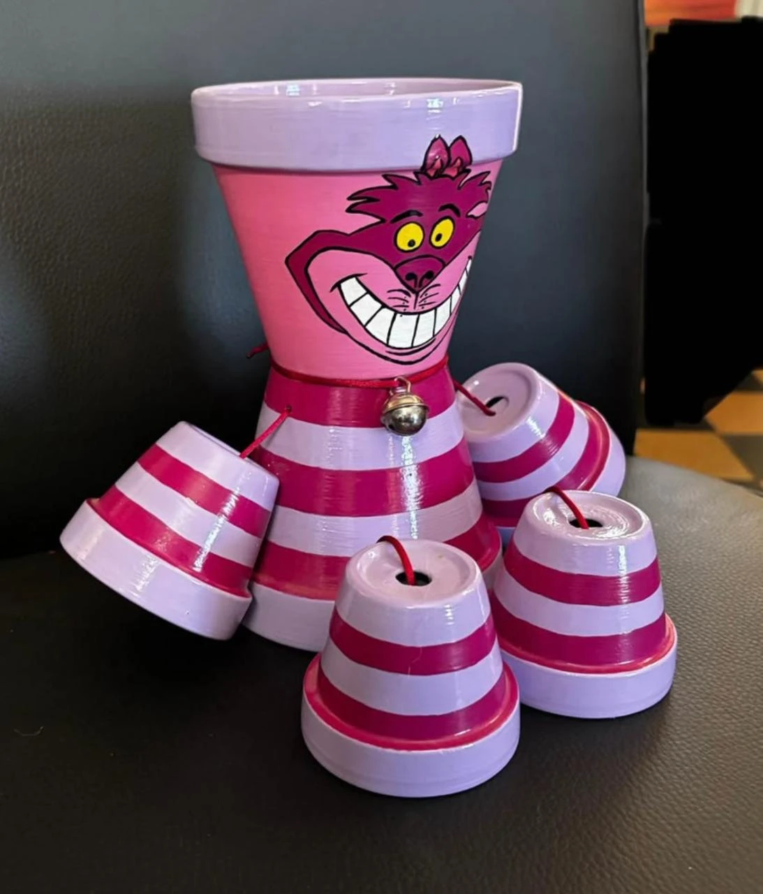 😻 Pot décoration d'artisanat « fait main » Chat du Cheshire – photo 3